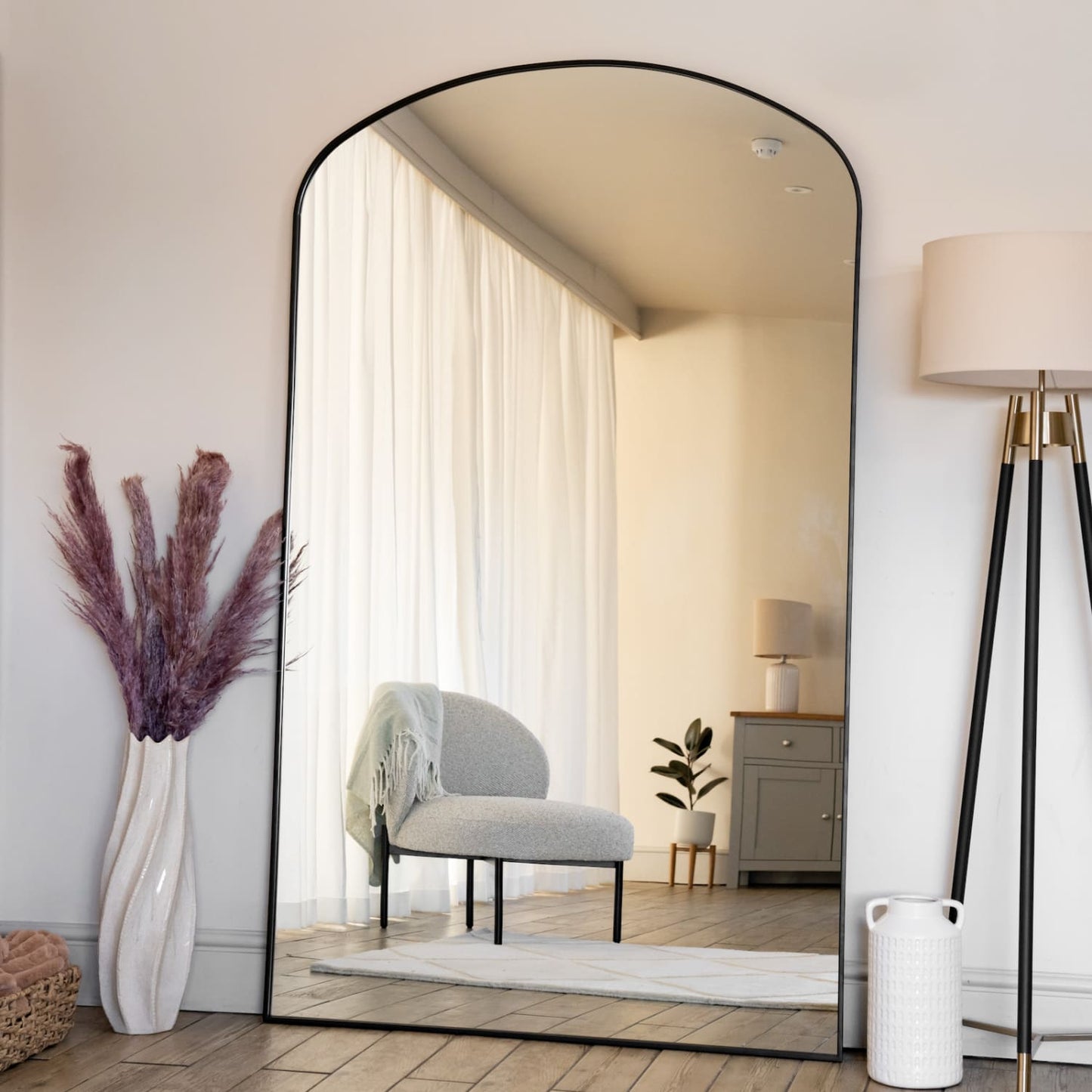Yoko - Black Metal Gentle Arch Mirror - 180cm x 105cm