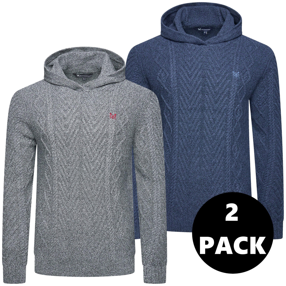 Crew Clothing Company Cable Knit Pullover Hoodie