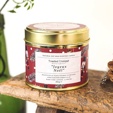 Joyeux Noël Candle in a Matt Gold Tin