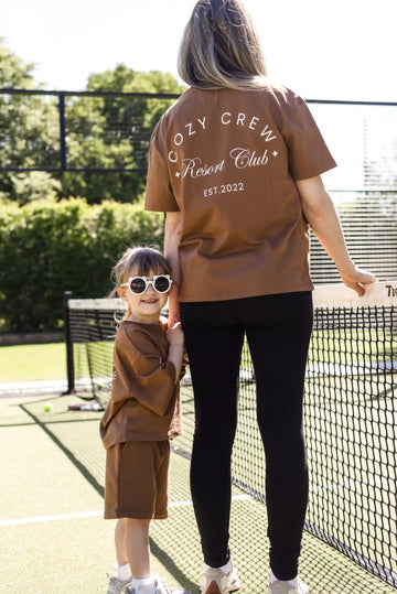 Adult Cozy Crew Resort Club Tee - Toffee