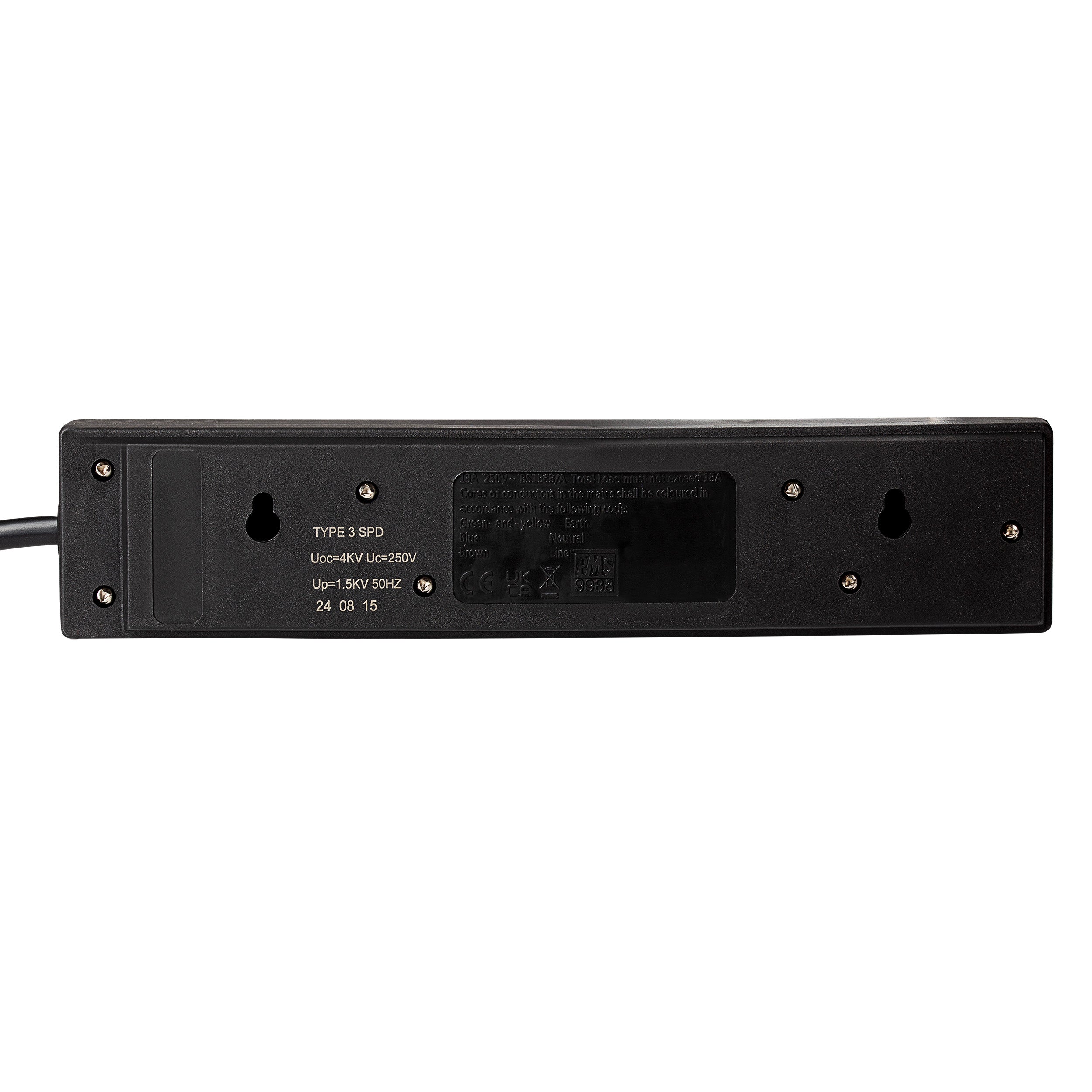 Maplin 2m 4 Socket Extension Lead with Surge Protection