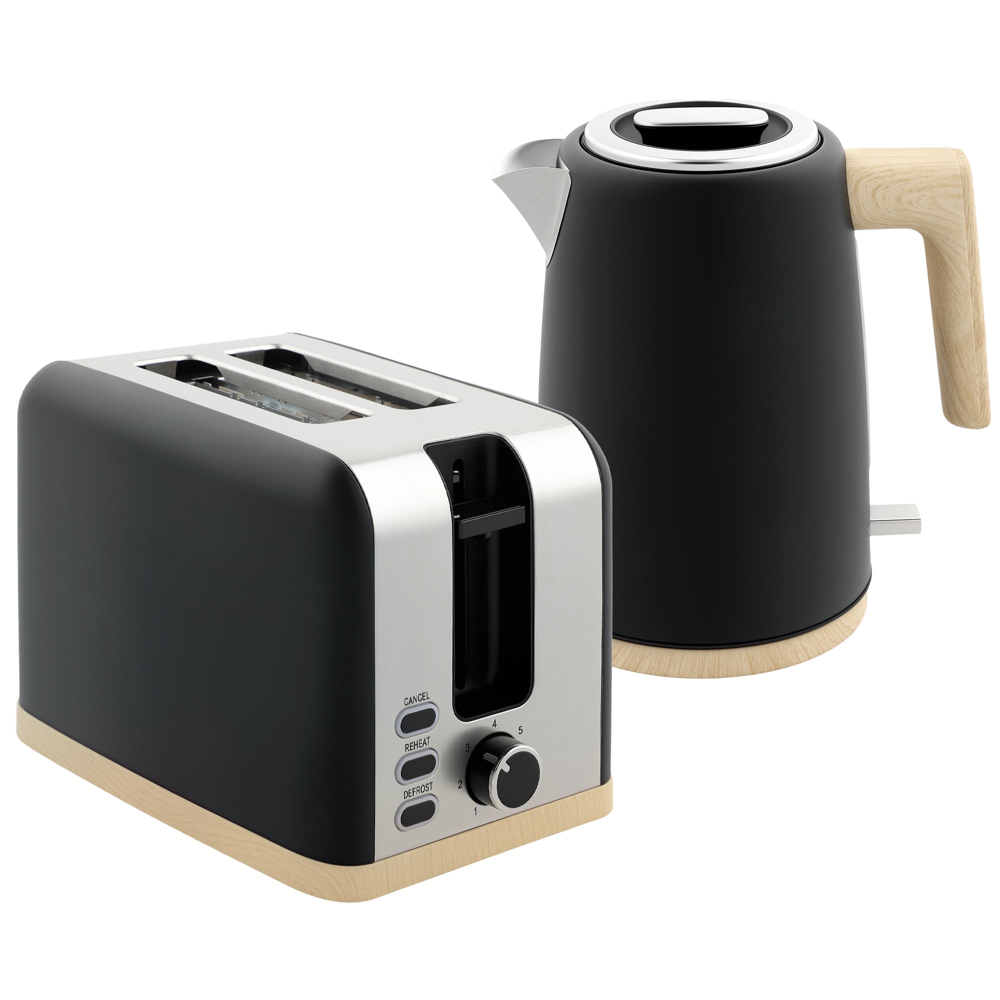 HOMCOM 1.7L Electric Fast Boil Kettle and 2 Slice Toaster Set