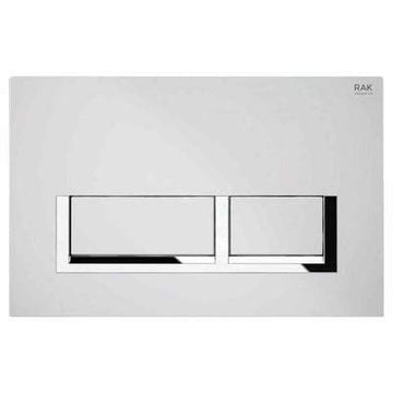 White Flush Plate with Polished Chrome Surrounding Push Plates - All Styles