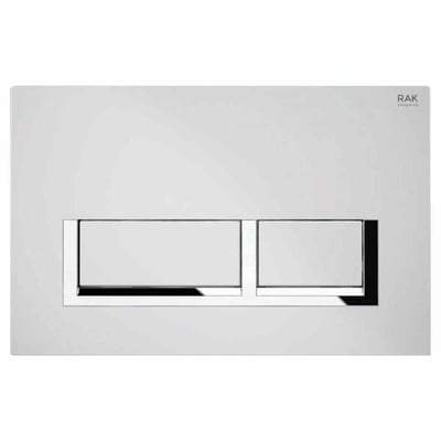 White Flush Plate with Polished Chrome Surrounding Push Plates - All Styles