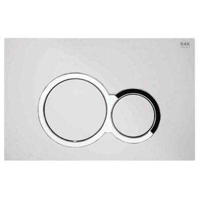 White Flush Plate with Polished Chrome Surrounding Push Plates - All Styles