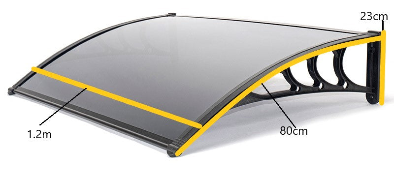 Easy Fit Tinted Door Canopy – UV-Stabilised, Weather-Resistant & Durable | 1.2m Wide | White & Black Colors