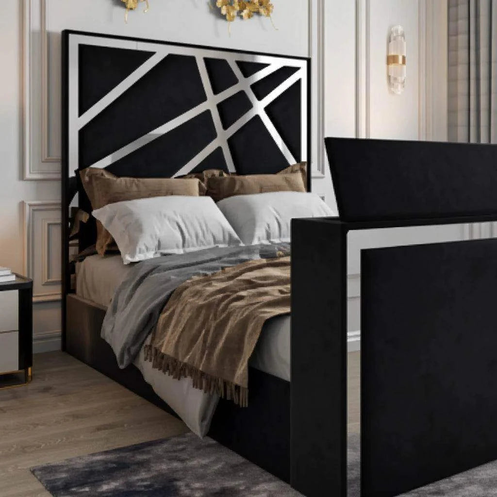 Valencia Luxe TV Bed Frame with Optional Storage & Remote-Controlled Lift | UK Beds Direct