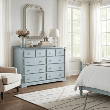 Pine Wooden Wardrobe 6 + 4 Long Chests of Drawers – Stylish & Spacious Drawer Storage