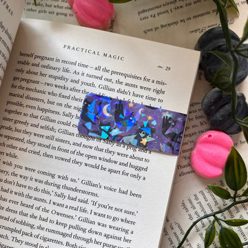 Mini Galactic Cats Purple Magnetic Bookmark