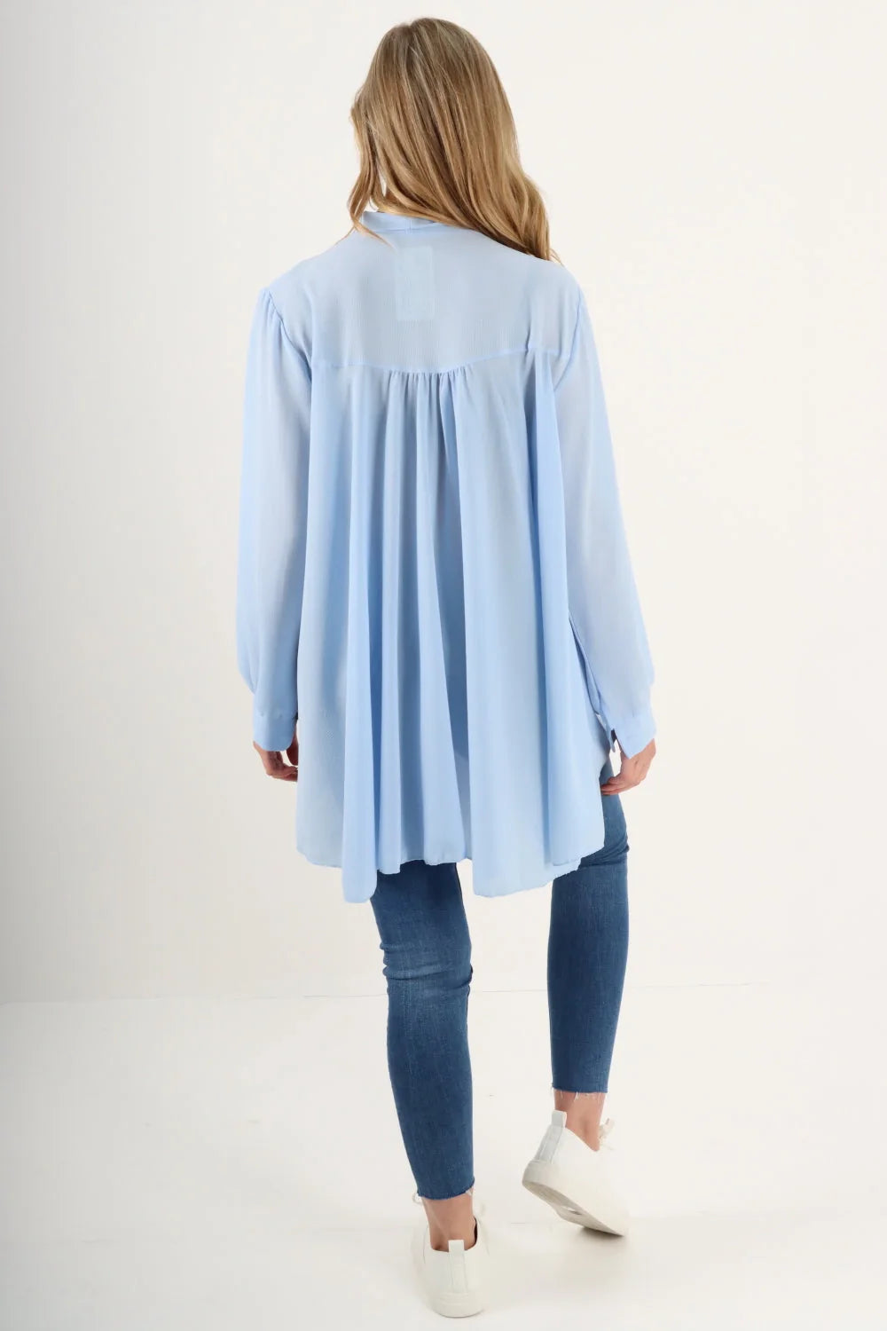 Italian Oversized Pussy Bow Blouse | Long Sleeve Button Top One Size 8-22