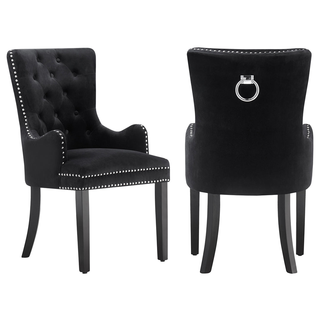 Windsor LUX Knocker Back Velvet Dining Chair w/ Armrests