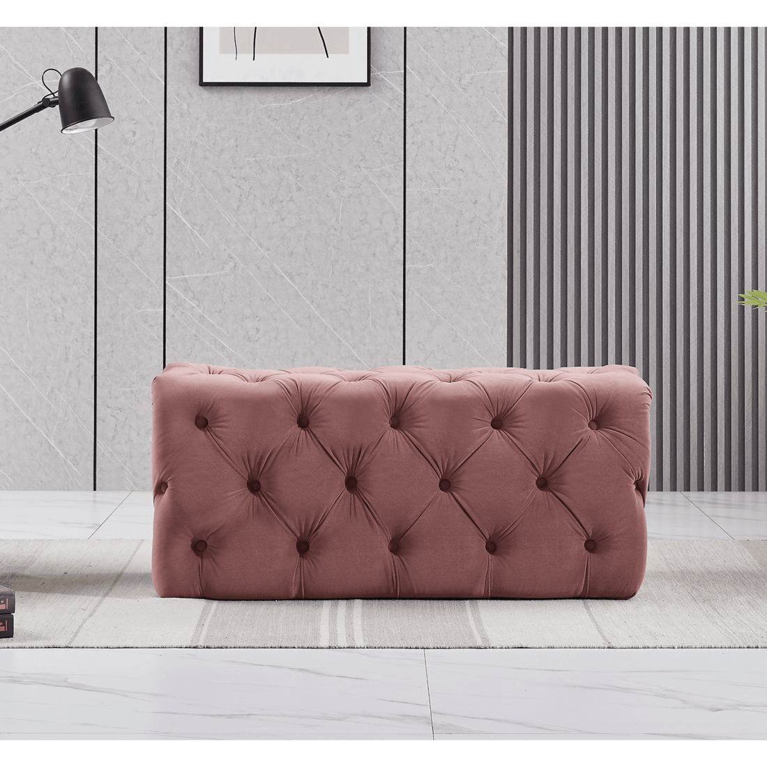 Melia Velvet Ottoman Bench