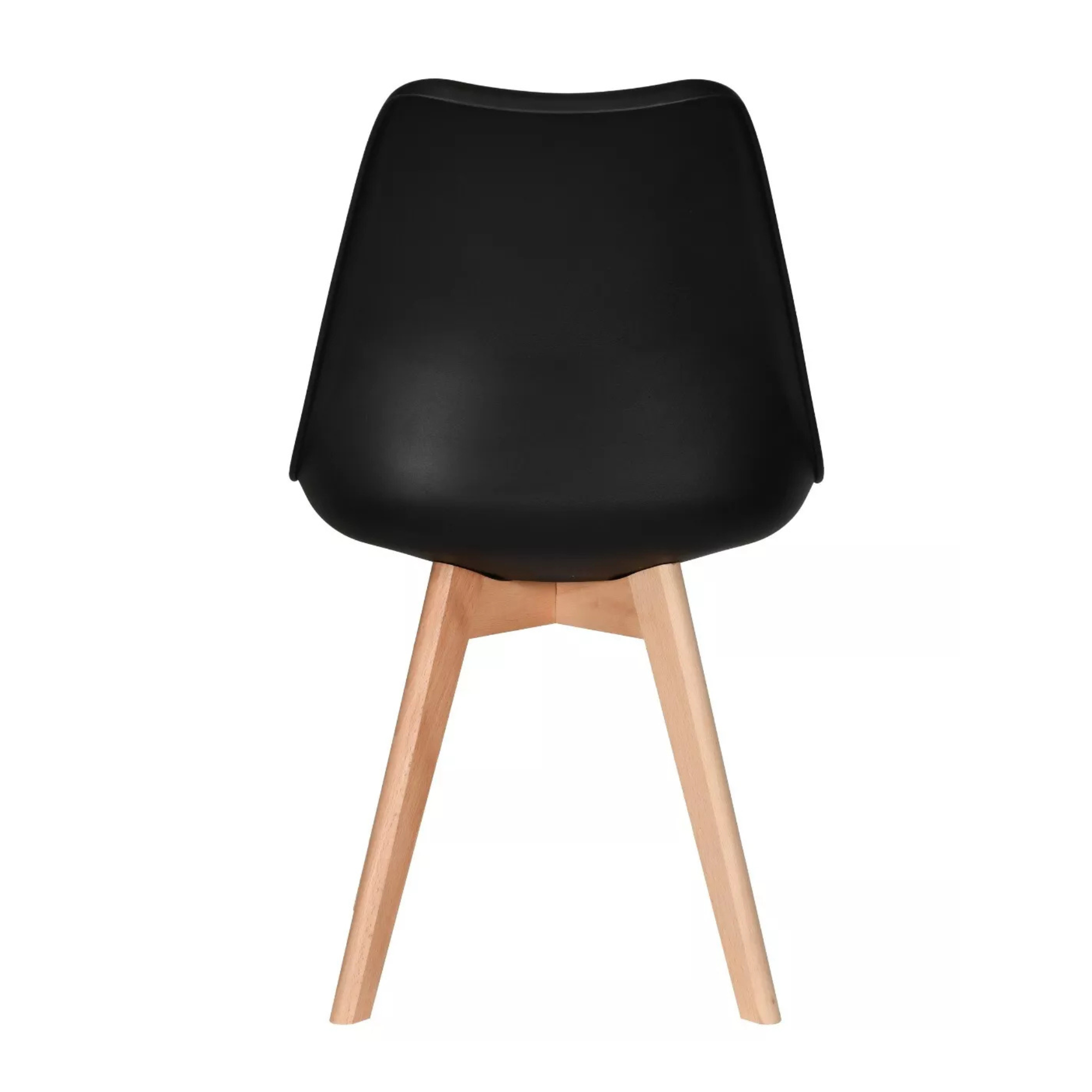 5PCs Dining Set - a Black Halo Dining Table & Set of 4 Lorenzo Tulip chairs with Padded Seat