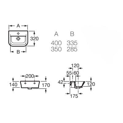 The Gap Compact Wall Hung Basin 1 Tap Hole - All Sizes