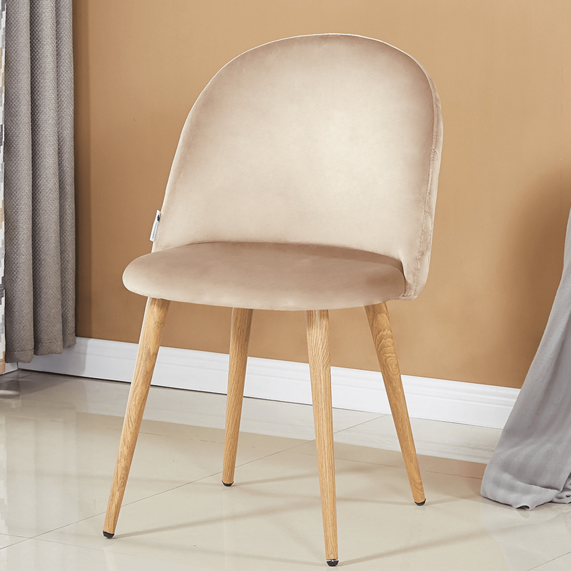 Lucia Dallas Dining Table and Chairs Set of 4 - an Oak Dining Table & Set of 4 Velvet Dining Chairs