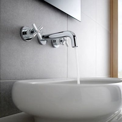 Loft Chrome Deck Mounted Basin Mixer & Pop-Up Waste 3TH