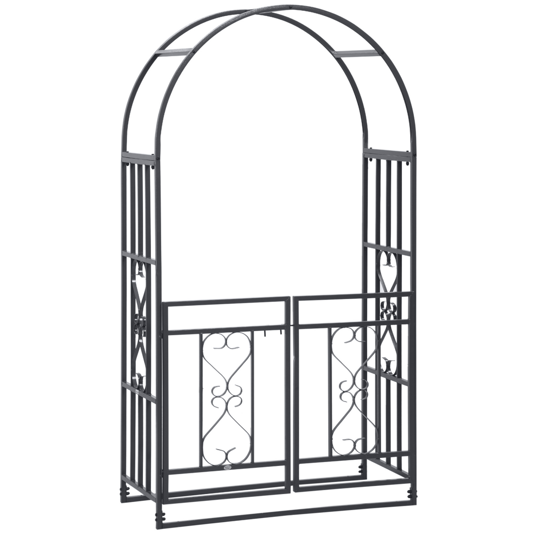 Outsunny Metal Garden Arch with Double Gate, Garden Arbor Climbing Plants