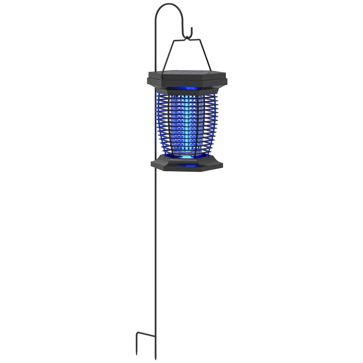 Outsunny 2-in-1 Electric Fly Zapper with UVA Light, Hanging Garden Lantern