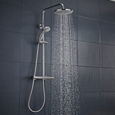 Loft Chrome Shower Mixer Column With Kit