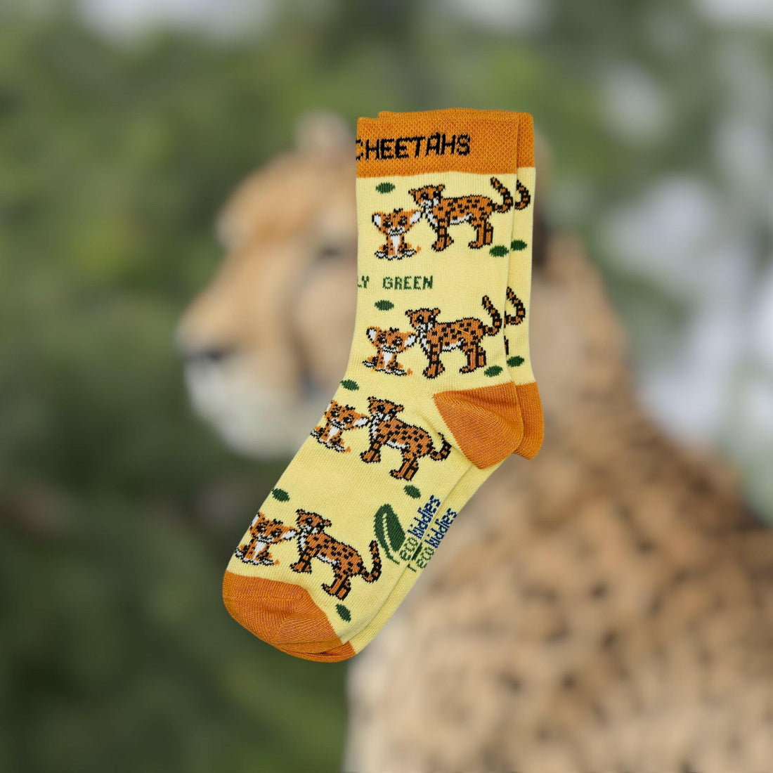 CARING CHEETAHS ORGANIC COTTON KIDS SOCKS