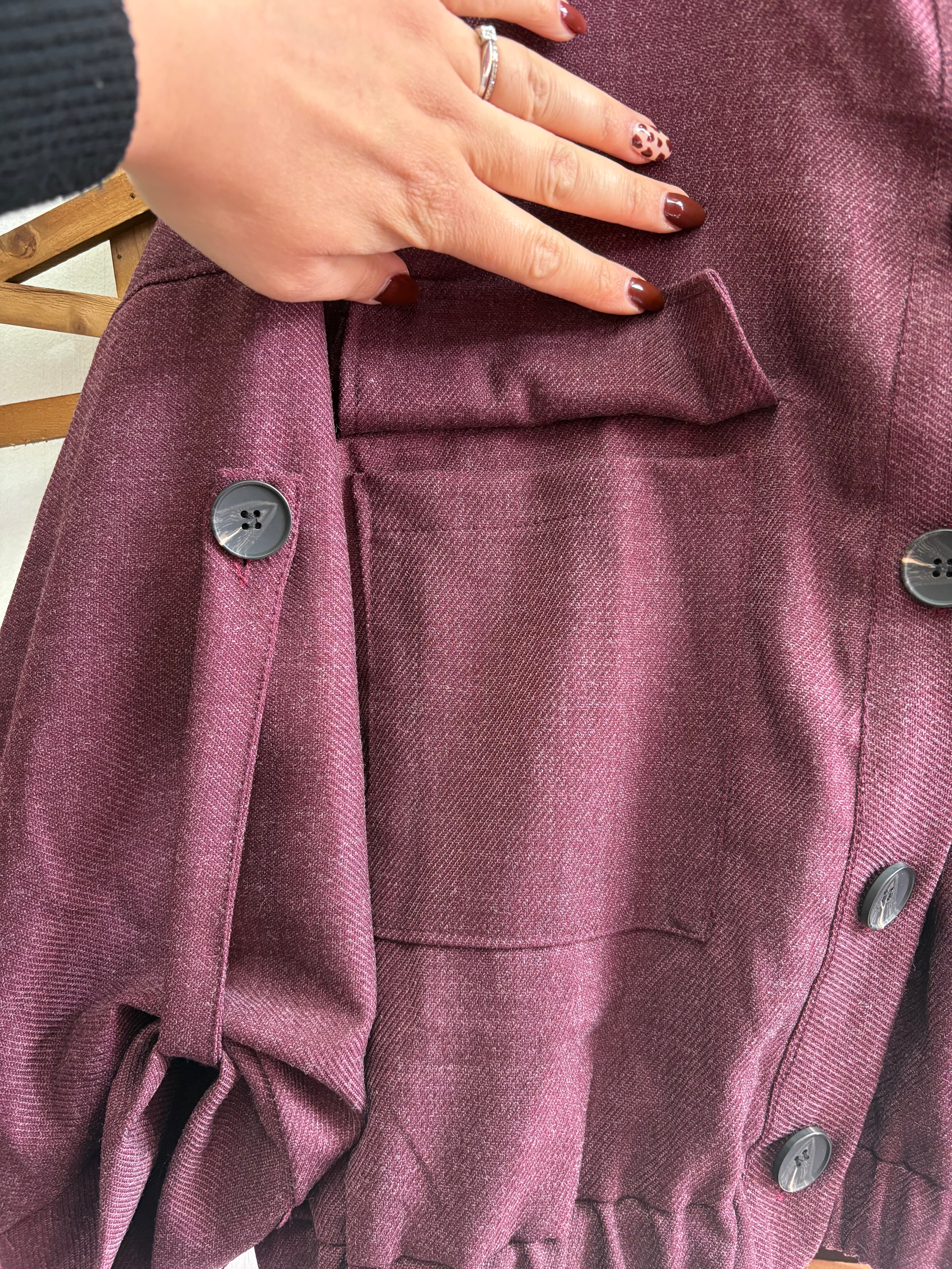 Luxtyle Berry Button Front Jacket – Fits up to 16/18