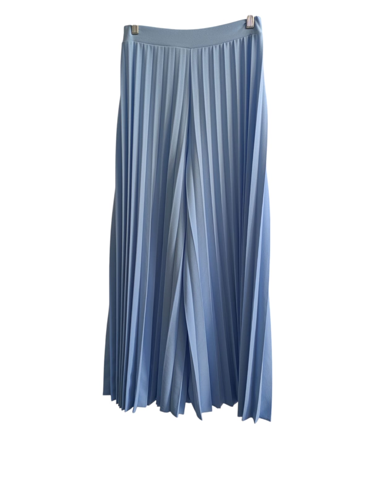 Pleated Wide Leg Trousers Sky Blue – One Size Fits 8–14