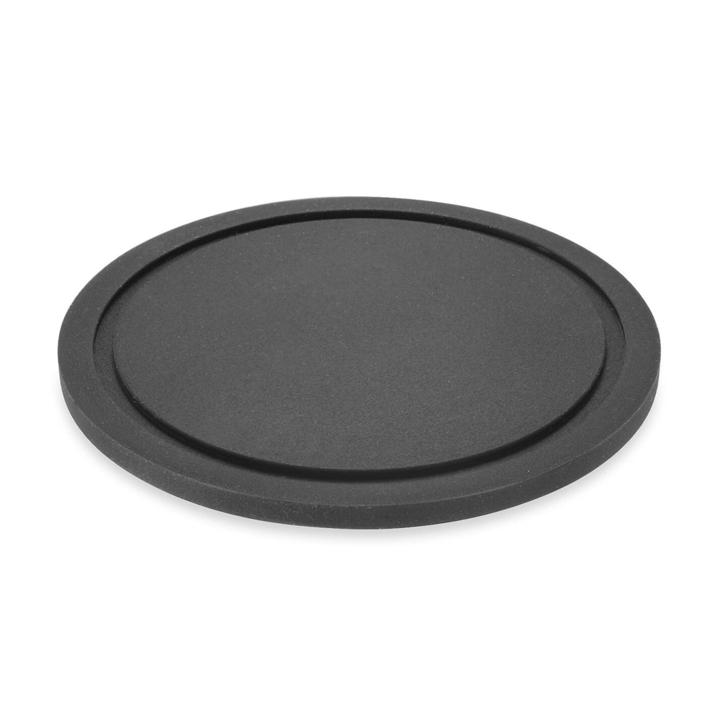 Zack Vetro Silicone Coaster Set with Brushed Steel Stand - 6 Piece