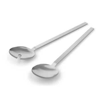 Zack Menoa Brushed Stainless Steel Salad Servers Set - Premium German Design