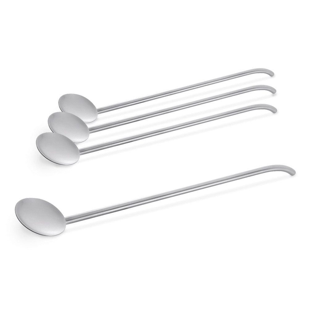 Zack Sugare Brushed Stainless Steel Cocktail Spoon Set/4 - Premium German Design
