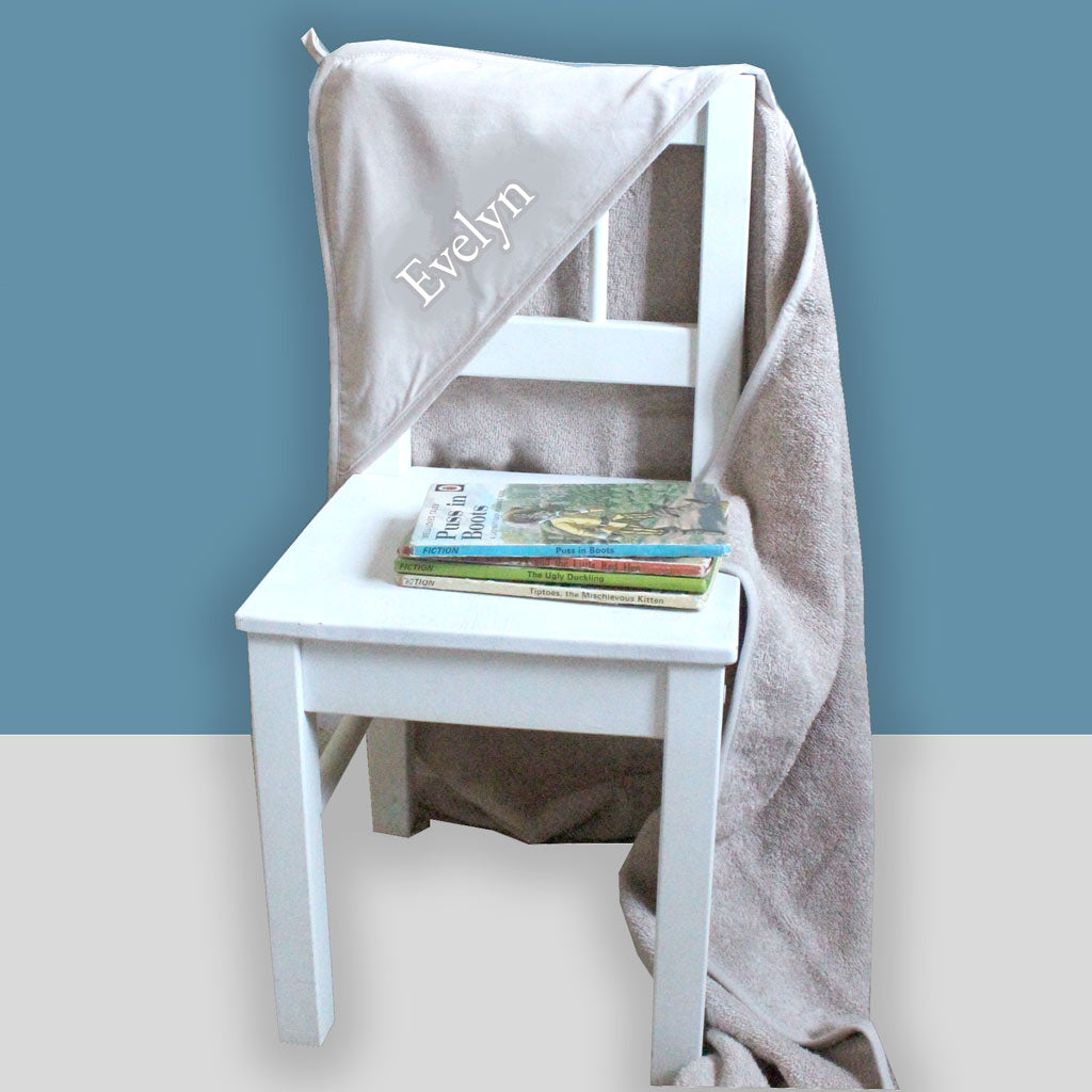 Beige Hooded Baby Towel - Personalise