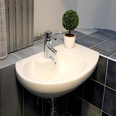 Senso Compact 680mm Corner Basin - 1 Tap Hole