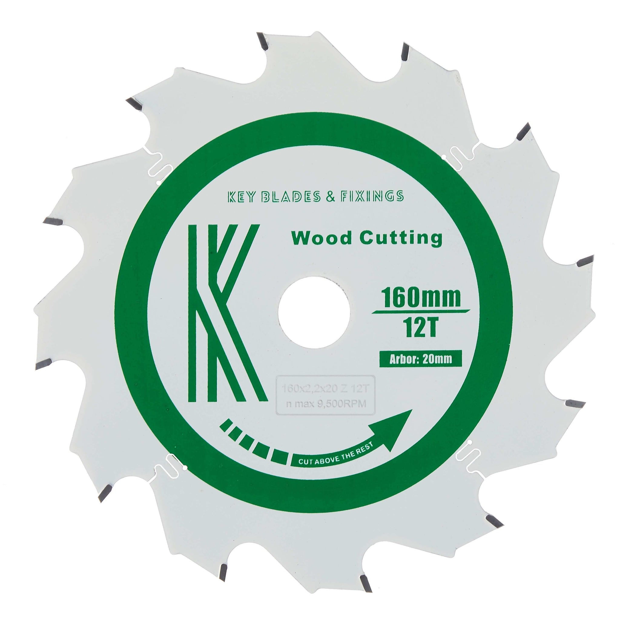 160mm x 20mm x 2.2mm "Cougar" 12T Rip Circular Saw Blade - 2201