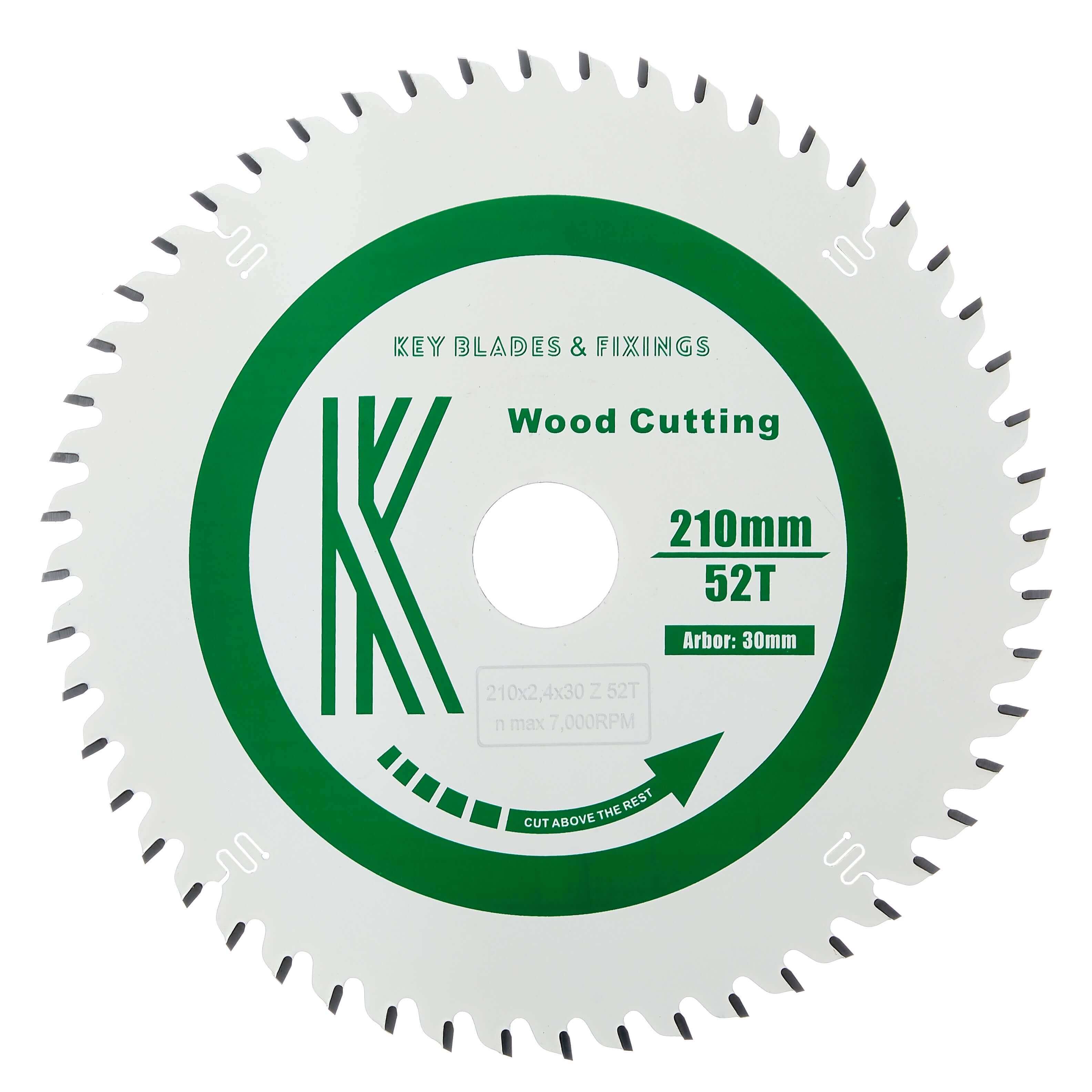 210mm x 30mm x 2.4mm 52 Tooth Track/Circular Circular Saw Blade - 2402