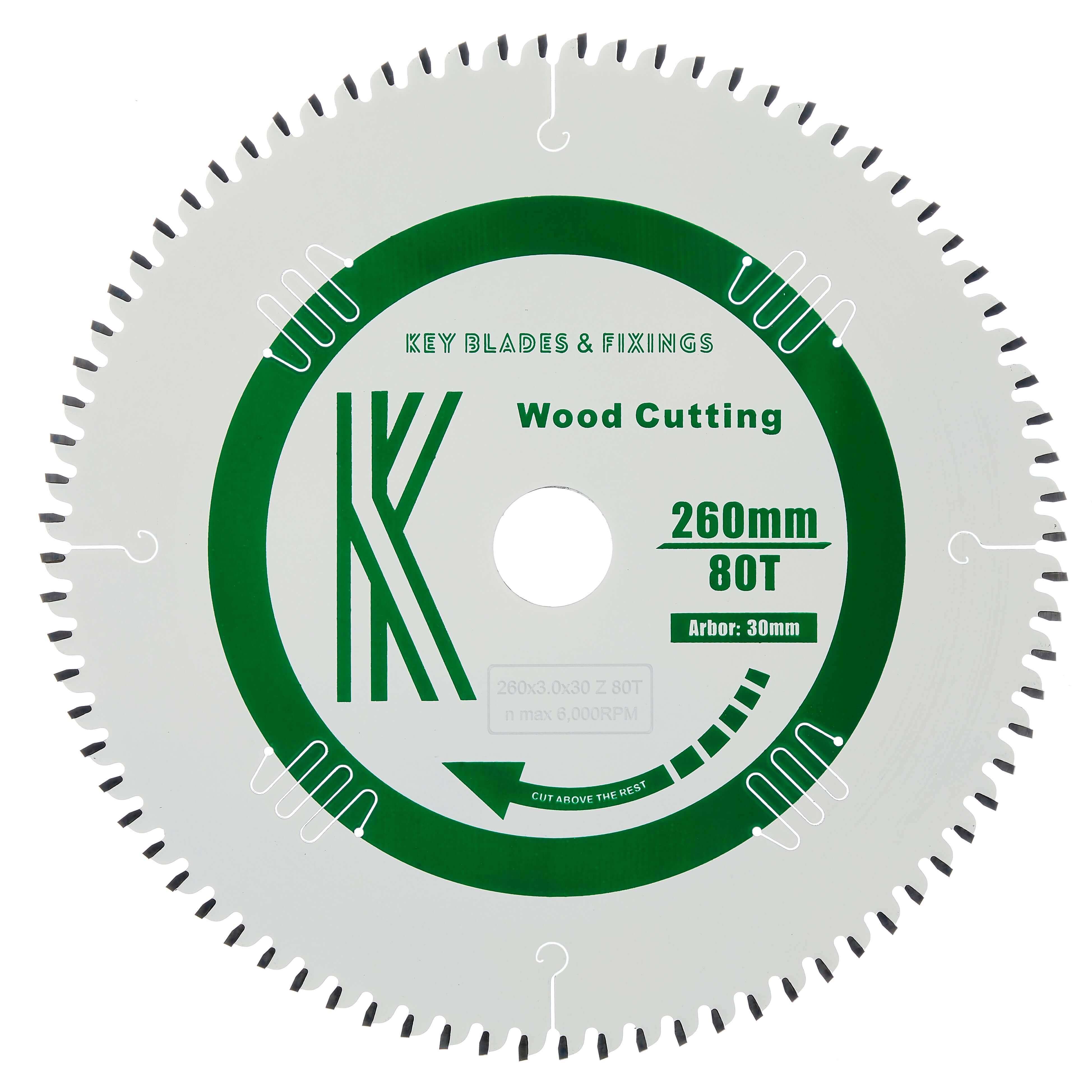 260mm x 30mm x 3.0mm 80T ATB (Neg Rake) Kapex KS120/KS88 Circular Saw Blade - 2603