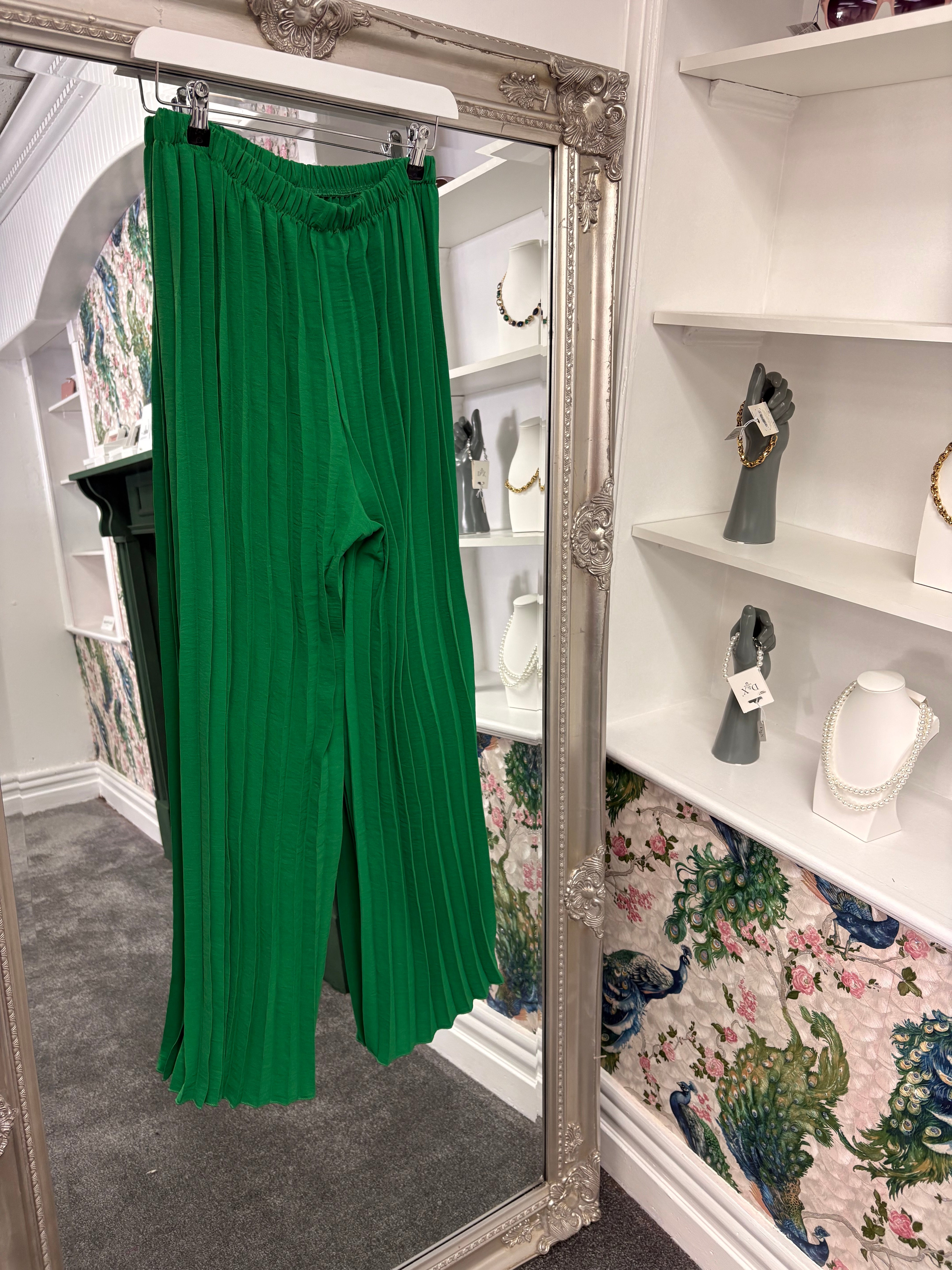 Luxtyle Pleated Co-ord Set | Top & Wide Leg Trousers | One Size 8-18