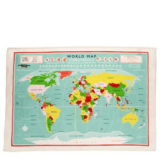 Rex Cotton tea towel - World Map