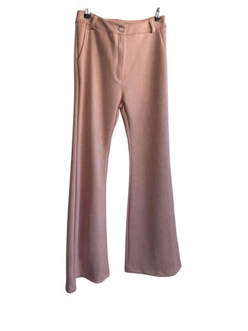 Pink Button Detail Trousers – S/M Fits UK 8–10/12