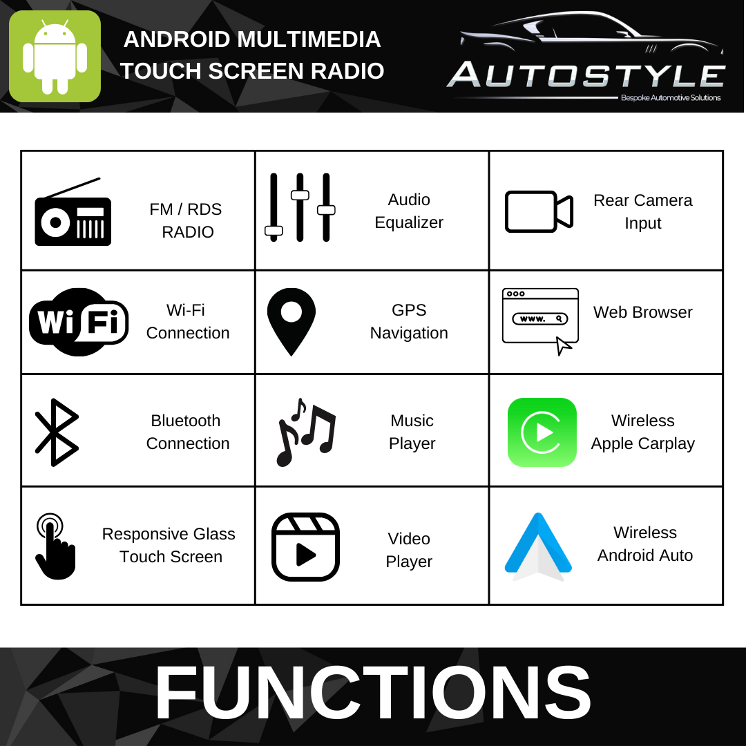Hyundai i10 Apple Carplay / Android Auto 9" Stereo Upgrade (2007-12)