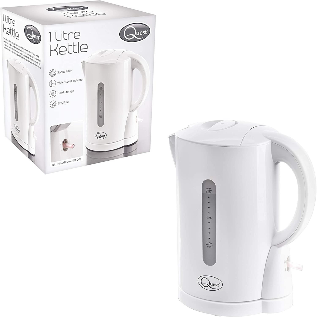 Quest 1L Jug Kettle - White