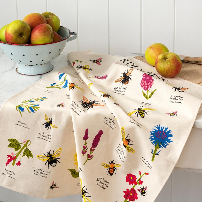 Rex Cotton tea towel - Garden Bees