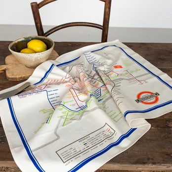Rex Cotton tea towel - TfL Heritage Tube Map