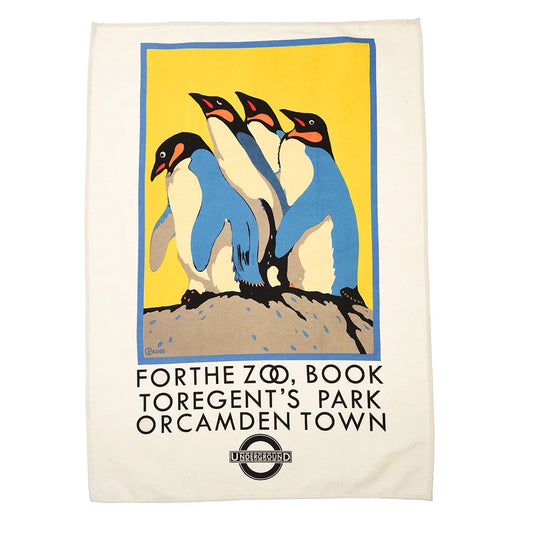 Rex Cotton tea towel - TfL Vintage Poster "For the Zoo..."