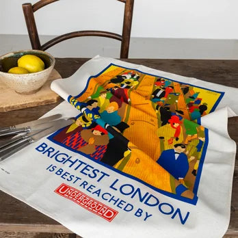 Rex Cotton tea towel - TfL Vintage Poster "Brightest London"