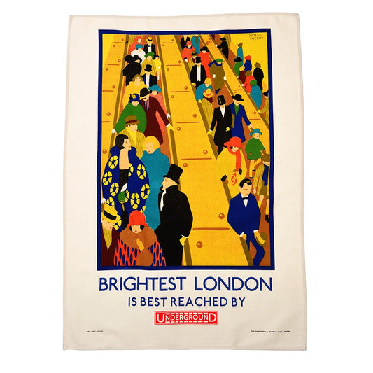 Rex Cotton tea towel - TfL Vintage Poster "Brightest London"