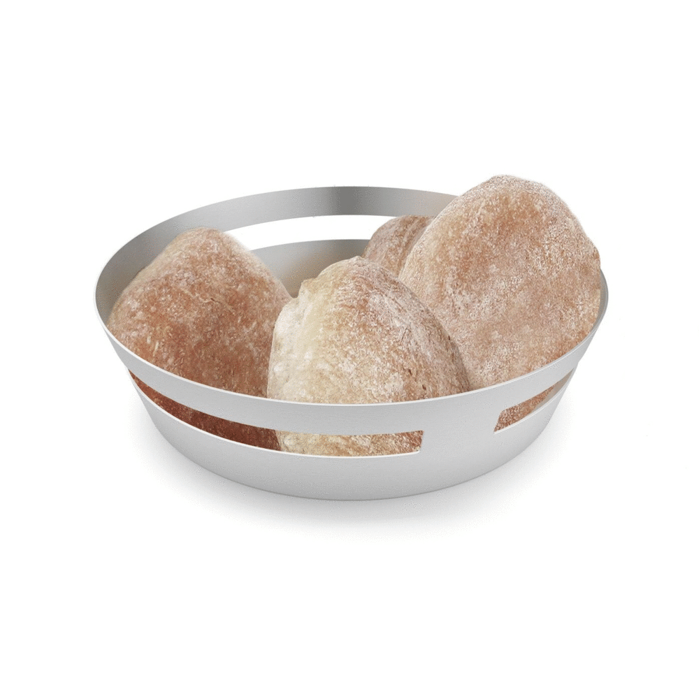 Zack Vareo Premium Brushed Stainless Steel Bread & Fruit Basket - German Design