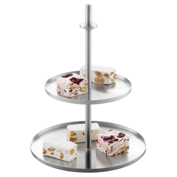 Zack Pilio Premium Brushed Stainless Steel Cake & Cookie Stand - German Elegance