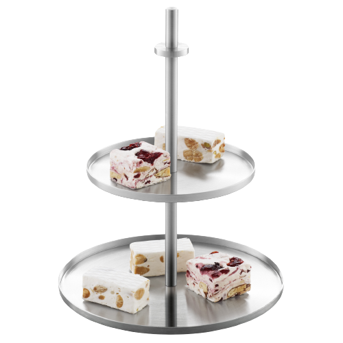 Zack Pilio Premium Brushed Stainless Steel Cake & Cookie Stand - German Elegance