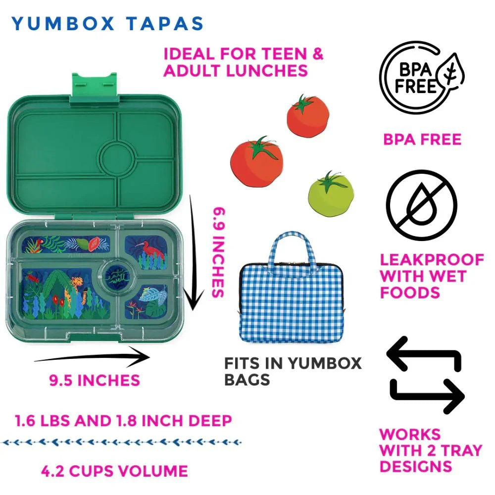 Yumbox Tapas Adult Leakproof Bento Lunch Box (5 Compartment) - Various Colours