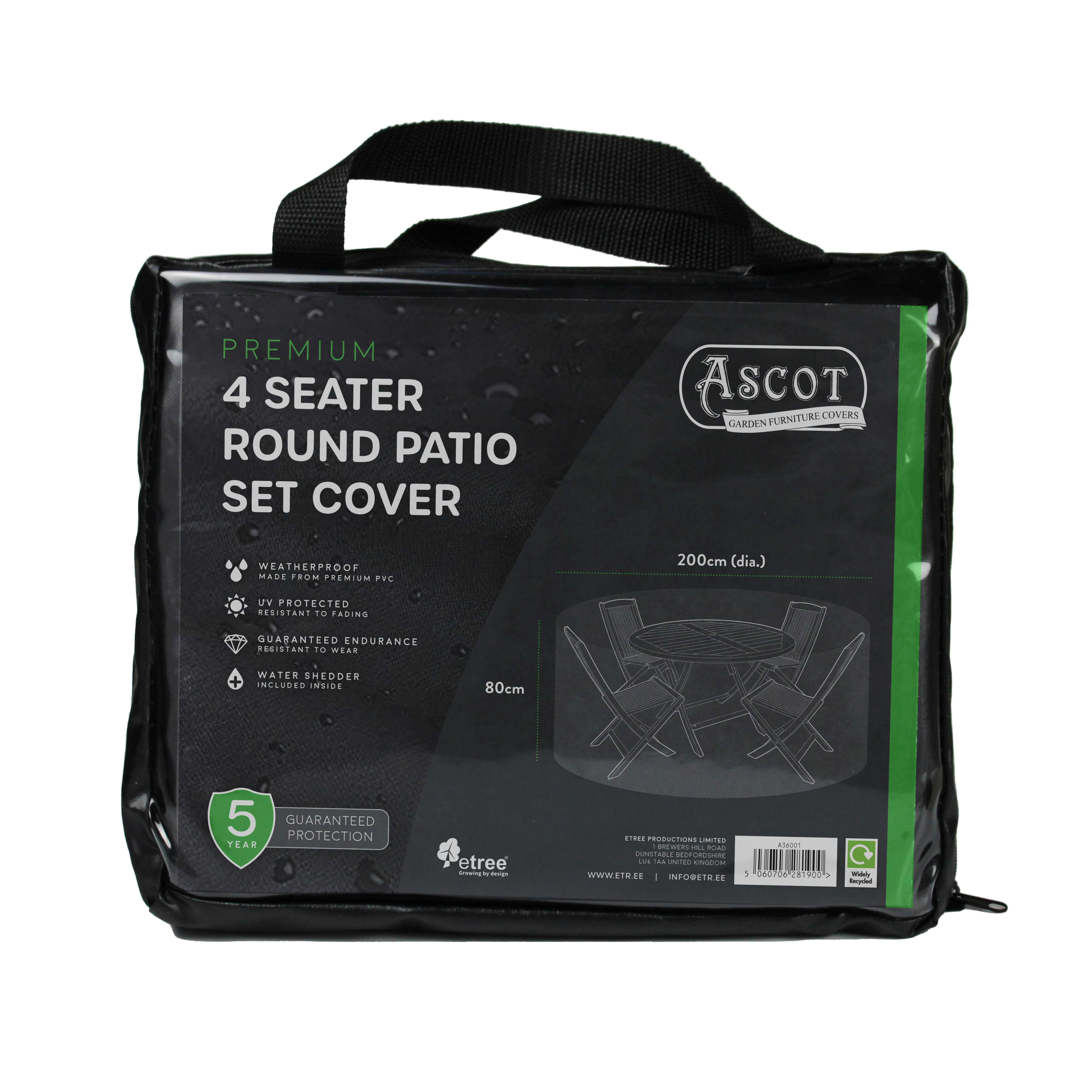 Premium 4 seater Round Patio Set Cover - 200 (Dia.)X 80(H) cm