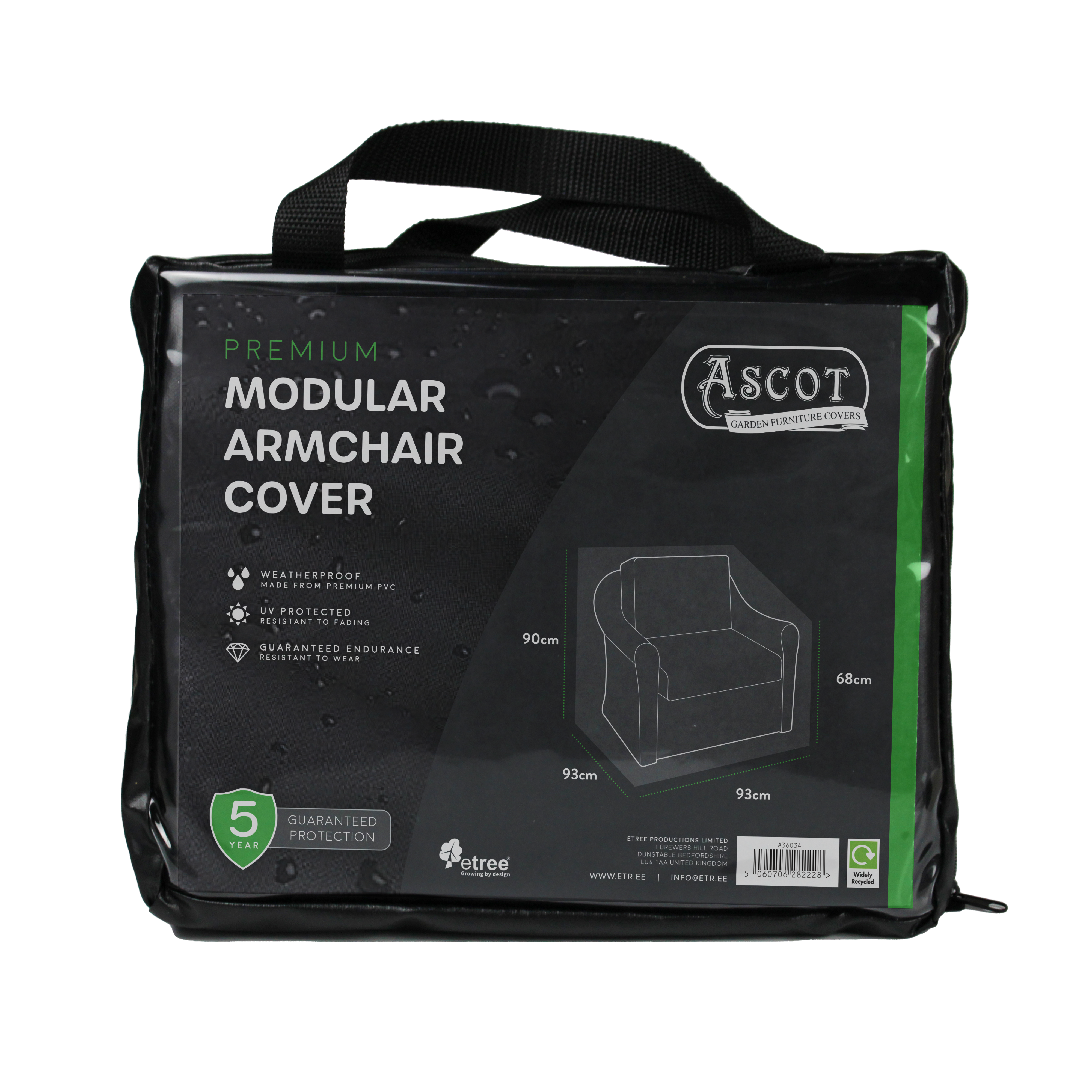 Premium Modular Armchair Cover - 93 X 93 X 68/90 H